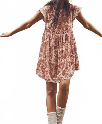 Free People All The Time Velvet Mini Dress In Petal Combo