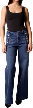 Blue Revival Sailor Mid Rise Wide Leg Jeans In Marrakesh