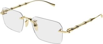 Gucci Glasses, male, Yellow, Size: 56 MM Rectangular Metal Optical Frame