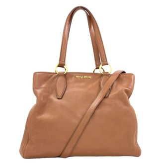 Miu Miu Brown Leather Tote Bag (Pre-Owned)