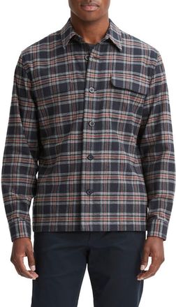 Vince Kingston Plaid Button-Up Shirt in Coastal/Brickman Red at Nordstrom, Size Large