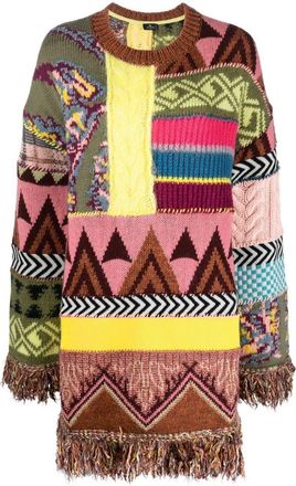 Etro fringe-detail knitted dress - women - Acrylic/Polyamide/Viscose/Cashmere/Mohair/Wool/Alpaca Wool - 40 - Green