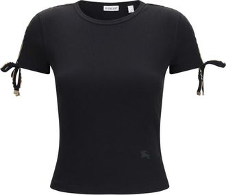 Burberry Black Solid Crew Neck T-Shirt