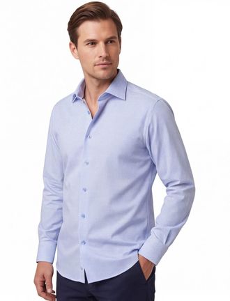 Eton Overhemd Eton lichtblauw Classic Fit met borstzak
