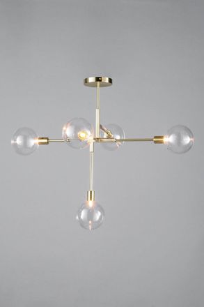 BHS Hennock Flush Ceiling Light in Metallic Gold