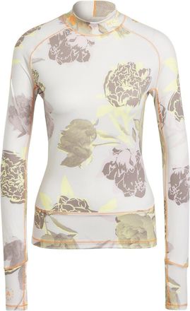 adidas Womens Mock Neck Raglan Sleeve Long Jersey T-Shirt in Grey - Size 6 UK