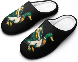 Generic Mallard Duck Funny Mens Cotton Slippers Soft Non-Slip Rubber Sole House Slipper Indoor Outdoor