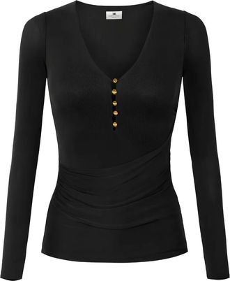 Elisabetta Franchi v-neck blouse - Black
