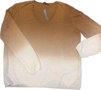 Elliott Lauren Womens Ombre V-Neck Top In Latte