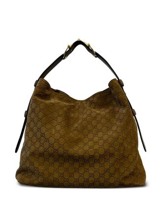 Gucci large Beatrix shoulder bag - women - Suede/Cotton - OS - Brown