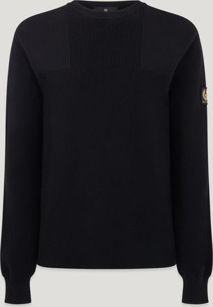 Belstaff Commander Crewneck Jumper Mens Organic Cotton Black Size 2XL