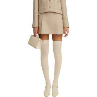 Reformation Rory Wool Blend Miniskirt in Beige at Nordstrom Rack, Size 10