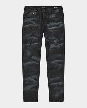 Purple Men & apos;s 3D-Printed Low-Rise Skinny Jeans