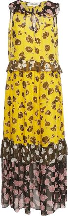 Diane Von F&uuml;rstenberg Jurk met bloemenprint - Geel