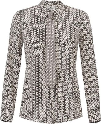 Elisabetta Franchi Blusa con stampa geometrica - Bianco