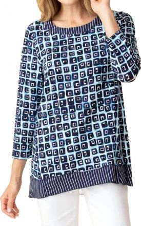 Habitat Core Travel Mix Pleat Back Tunic Top In Navy