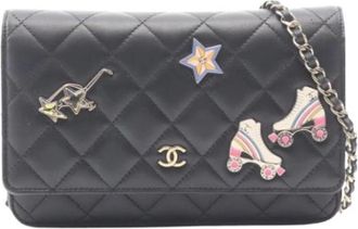 Chanel Pre-owned Vintage Cross Body Bag - Dames - Vintage Schoudertas - Zwart - ONE Size - Leer - Vintage