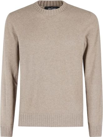Gran Sasso Truien & Vesten, Heren, Bruin, XL, Round-neck Truien