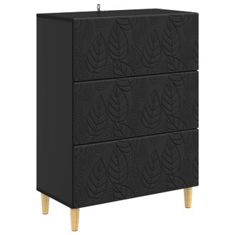 vidaXL Cajonera Negro 66 X 34,5 X 90 Cm Madera De Ingenier&iacute;a Vidaxl