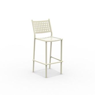 MondoViro Taburete alto de jard&iacute;n de metal blanco 44x51 cm 107h