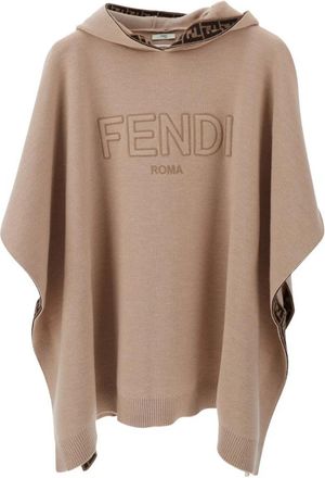 Fendi Junior Cape - Dames - Ponchos - Beige - XL - Wol - Jassen
