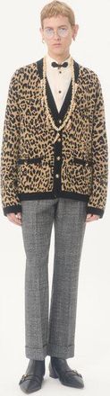 Valentino Cardigan Valentino In Lana Con Motivo Jacquard Fauve Eclat Animalier Uomo ANIMALIER XXL