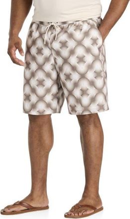 Psycho Bunny Big & Tall Baros Printed Swim Trunks in Natural Linen at Nordstrom, Size 3X Big