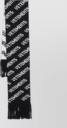 VETEMENTS reversible scarf fringe detail