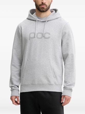 Poc logo-print hoodie - men - Organic Cotton - L - Grey