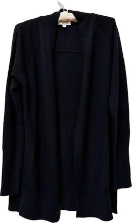 Kinross Cashmere Womens Rib Detail Cardigan In Black