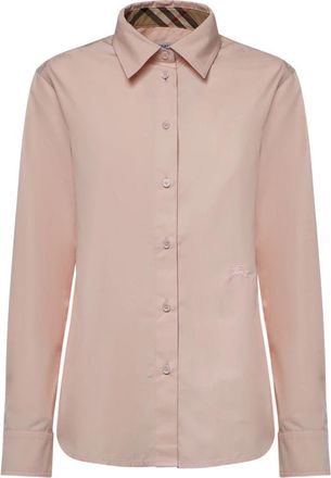 Burberry Katoenen Poplin Shirt - Dames - Overhemden - Roze - 2XS - Katoen - Overhemden