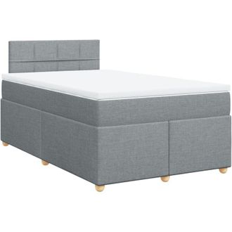 vidaXL Vidaxl - Cama Box Spring Con Colch&oacute;n Tela Gris Claro 120x190 Cm