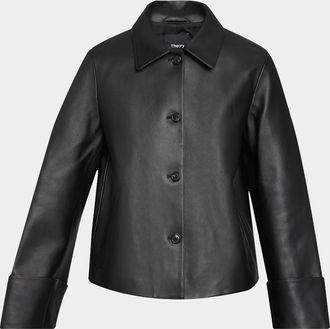 Theory Boxy Leather Jacket