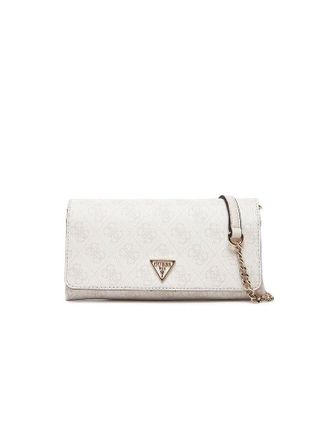 Guess Logo Embossed Polyurethane Crossbody Bag - Beige