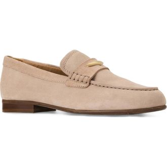 Aquatalia Elia Weatherproof Loafer in Warm Grey Suede at Nordstrom, Size 10.5