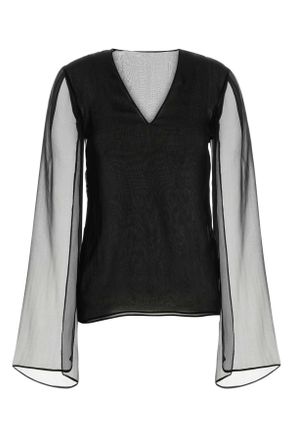 Alberta Ferretti Black Silk Blouse