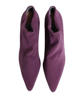 Dolce & Gabbana Womens Shoes Purple Suede Ankle Boots