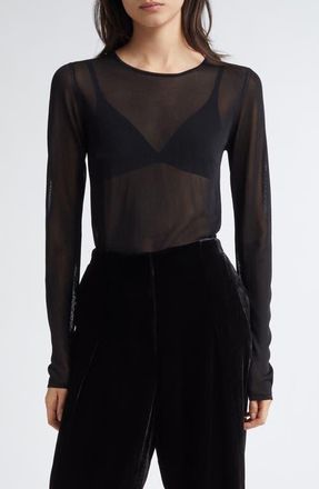 Golden Goose Journey Sheer Knit Top in Black at Nordstrom, Size X-Small