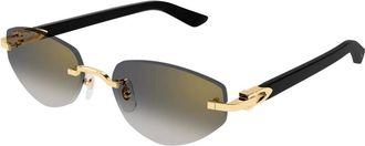 Cartier Sunglasses, female, Yellow, Size: 56 MM Sunglasses