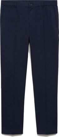 Mango Check Slim Fit Pants in Indigo Blue at Nordstrom, Size 32