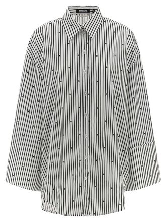 Rotate Poplin Oversized Striped Shirt