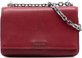 Prada Pre-owned Cross Body Bags, female, Red, Size: ONE SIZE Pre-owned Leather crossbody-bags