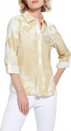 Lyss&eacute; Connie Button Down Shirt In Floating Shadows