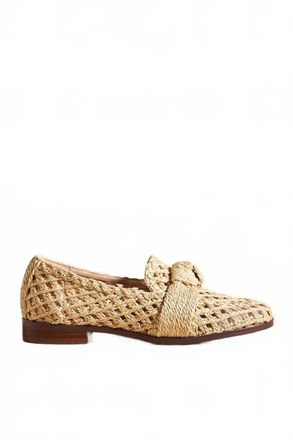 Bibi Lou Womens Posey Woven Slip-On Flats Loafers In Tan
