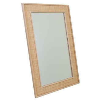 Wanderlust Deco Espejo De Madera Y Rejilla Marr&oacute;n 70x2.5x100
