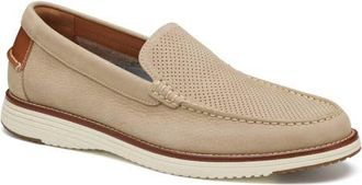 Johnston & Murphy Upton Perf Venetian Loafer in Taupe Nubuck at Nordstrom, Size 8