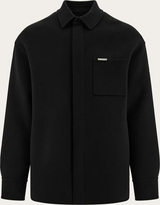 Ferragamo Men Cashmere-blend overshirt Black