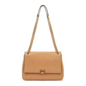 Tory Burch Charlie Quilted Shoulder Bag - female - Tory Burch - Shoulder Bags - Brown - ONE SIZE - Bags