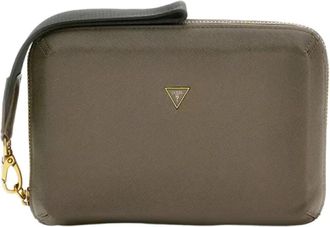 Guess Modena Saffiano Trousse - Heren - Portefeuilles - Bruin - ONE Size - Leer - Accessoires
