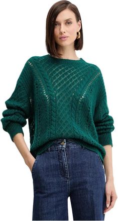 Twinset Mohair Blend Open-work Jumper - Dames - Truien - Groen - Maat: S Mohair